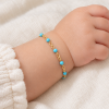 Pulsera oro 18k bebe turquesas