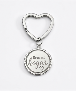Llavero acero corazon tallado