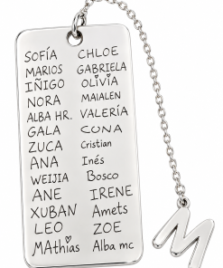 Marcapáginas de plata de ley personalizado con inicial