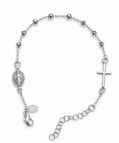 Pulsera rosario plata de ley